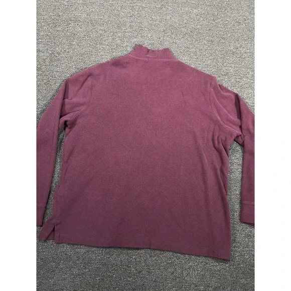 Polo Ralph Lauren 1/4 Zip Sweater Men's Large Estate Rib Pony Preppy Burgundy - Picture 3 of 8